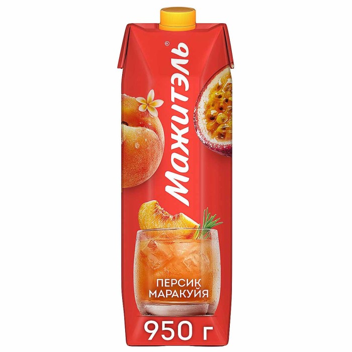 Напиток сывороточный Мажитель персик-маракуйя 950мл т/п
