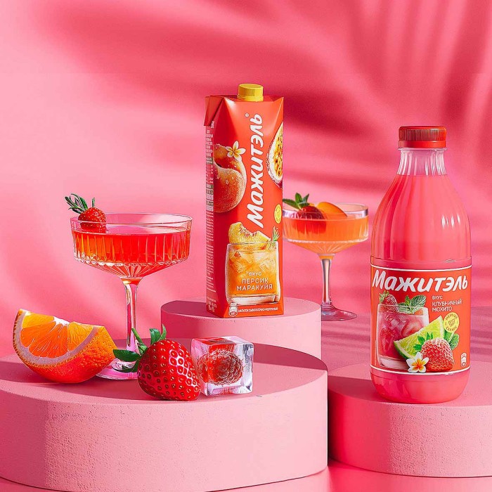 Напиток сывороточный Мажитель персик-маракуйя 950мл т/п