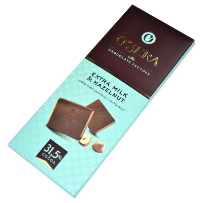 Шоколад OZera Extra milk&amp;Hazelnut молочный 90гр м/у