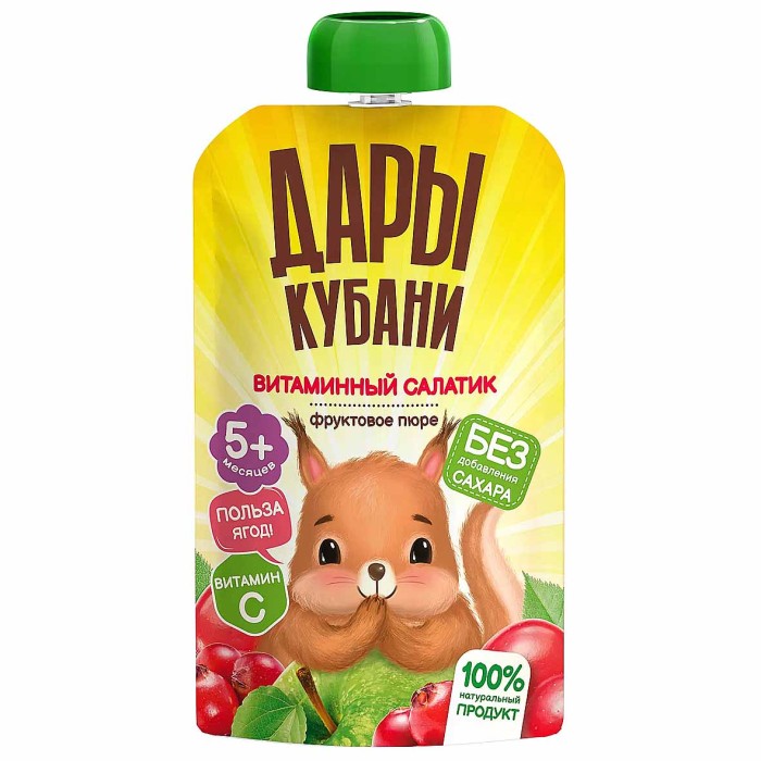 Пюре Дары Кубани витаминный салатик с 5мес 90гр д/п
