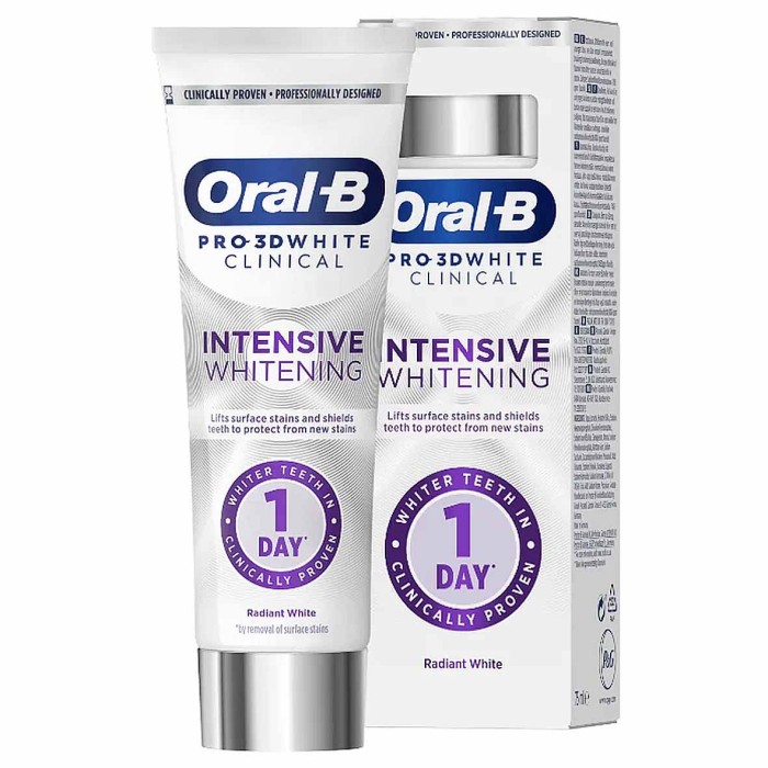 Паста зубная Oral-B  Pro-3D White Clinical Сияющая белизна 75мл к/у
