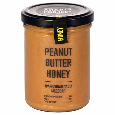 Паста арахисовая Arahis Project Honey с медом 235гр ст/б