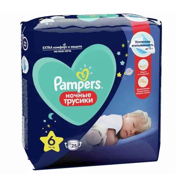 Подгузники-трусики Pampers Extra Large ночные (15+ кг) 25шт м/у