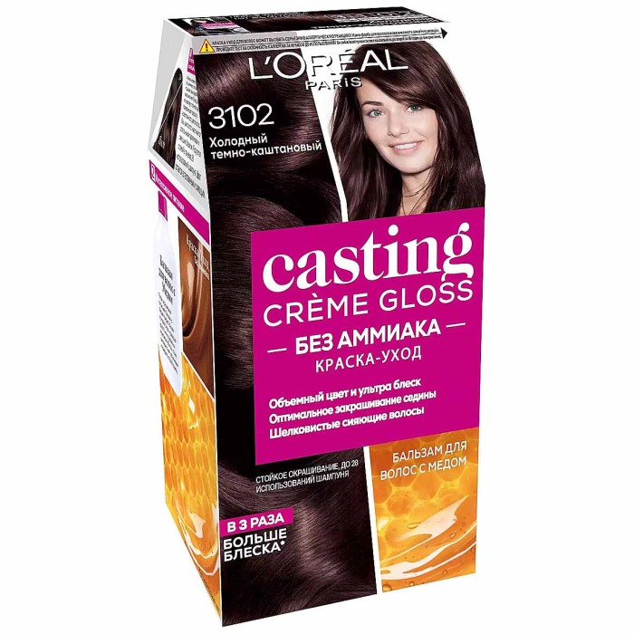Краска для волос Loreal Casting creme gloss 3102 Холодный темно-каштановый к/у