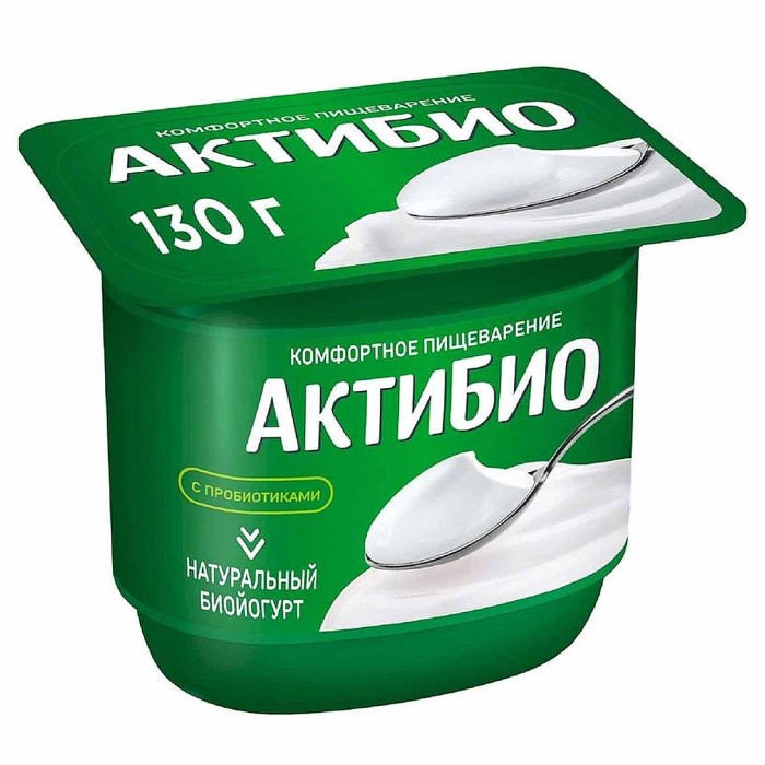 Биойогурт Актибио натуральный 3,5% 130гр пэт