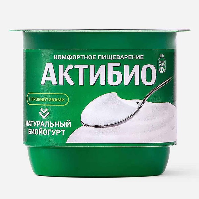 Биойогурт Актибио натуральный 3,5% 130гр пэт