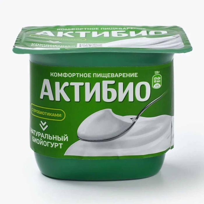 Биойогурт Актибио натуральный 3,5% 130гр пэт