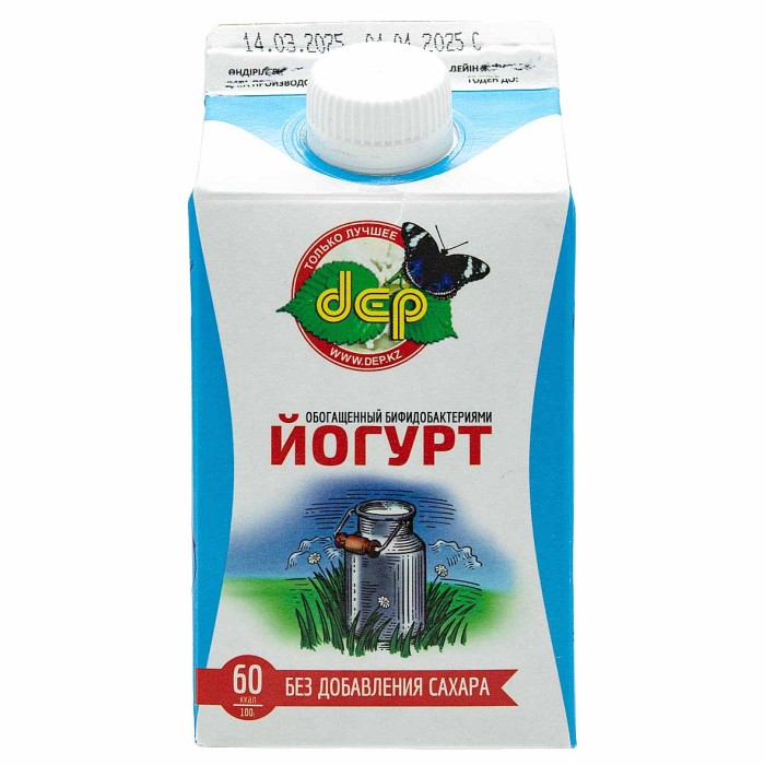 Йогурт питьевой ДЕПовский обогащенный бифидобактериями 2,5% 500гр т/п