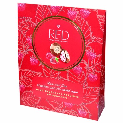 Конфеты RED из молочного шоколада с малиновой начинкой 100гр к/у