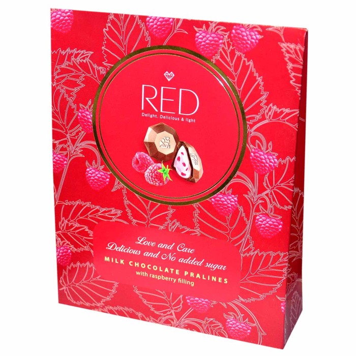 Конфеты RED из молочного шоколада с малиновой начинкой 100гр к/у