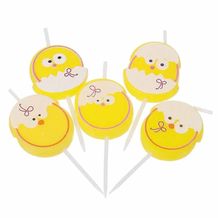 Свеча Marmiton Цыпленок на шпажке 5шт арт17078