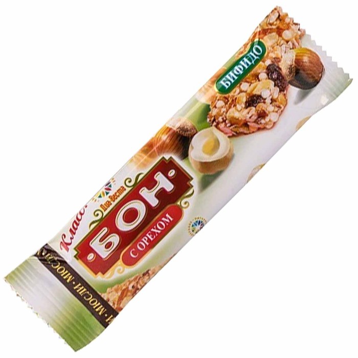 Батончик-мюсли Бон с орехом 30гр м/у