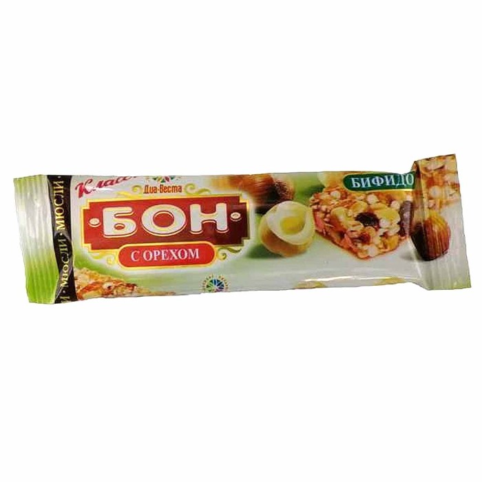 Батончик-мюсли Бон с орехом 30гр м/у
