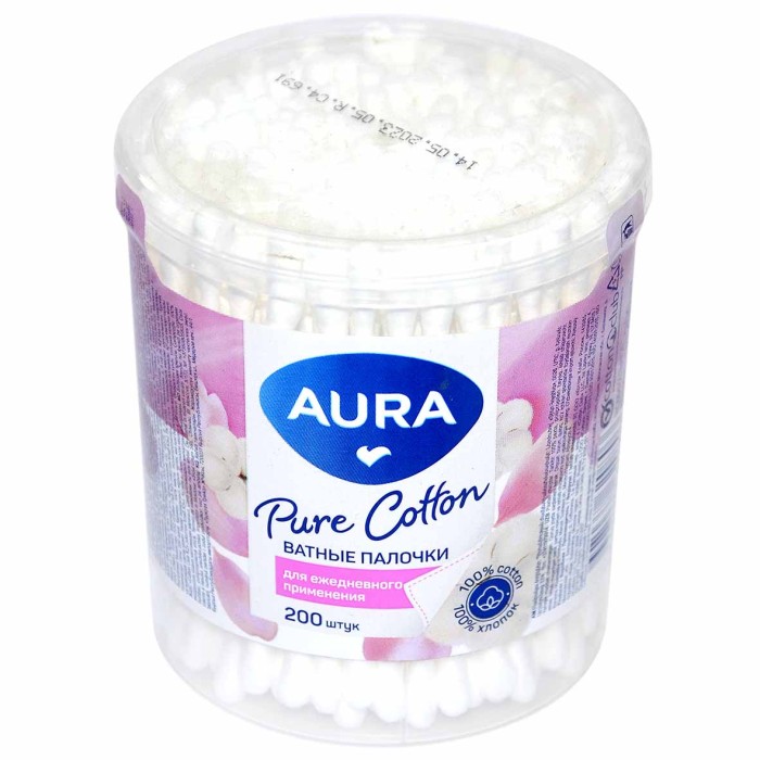 Палочки ватные Aura 200шт пэт