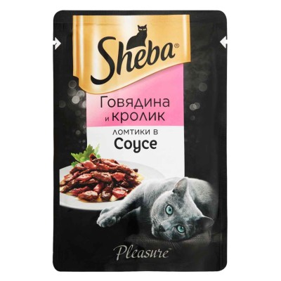 Корм для кошек Sheba Pleasure говядина,кролик 85гр пауч