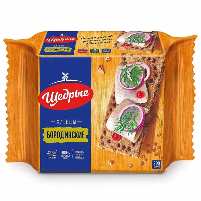 Хлебцы Щедрые бородинские 200гр м/у