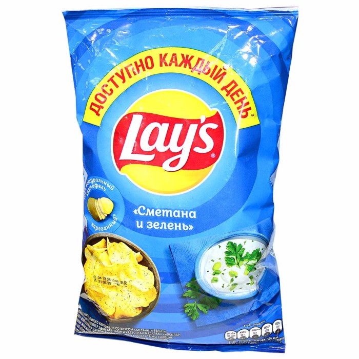 Чипсы Lay's вкус сметана и зелень 70гр м/у
