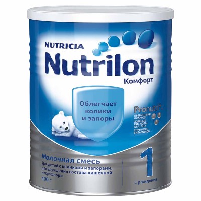 Смесь Nutrilon 1 Комфорт молочная с рождения 400гр ж/б