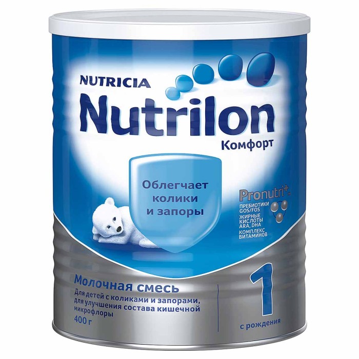Смесь Nutrilon 1 Комфорт молочная с рождения 400гр ж/б