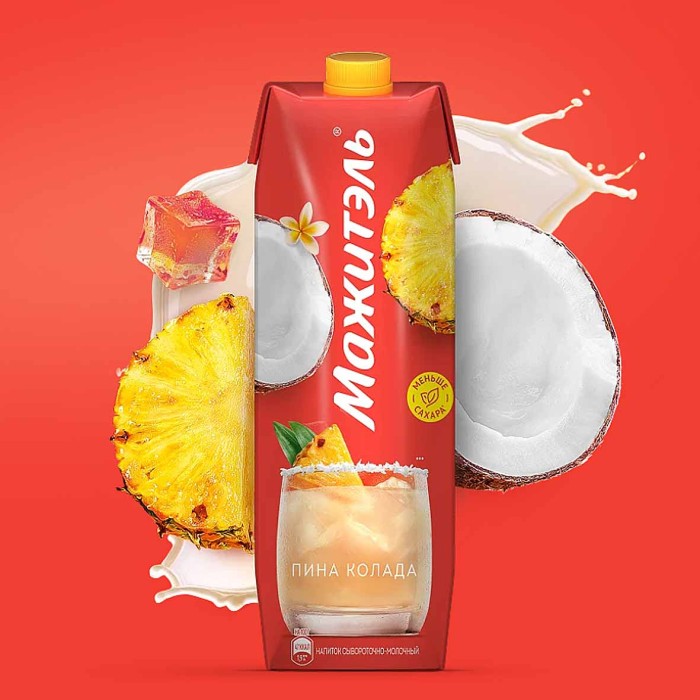 Напиток сывороточный Мажитель пина-колада 950мл т/п