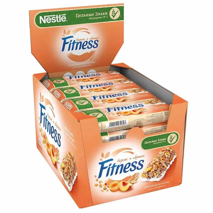 Батончик Nestle Fitness цельные злаки,абрикос,персик 23.5гр м/у