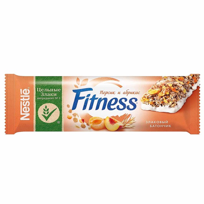 Батончик Nestle Fitness цельные злаки,абрикос,персик 23.5гр м/у
