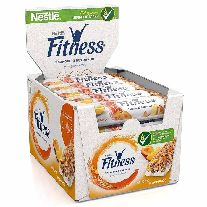 Батончик Nestle Fitness цельные злаки,абрикос,персик 23.5гр м/у