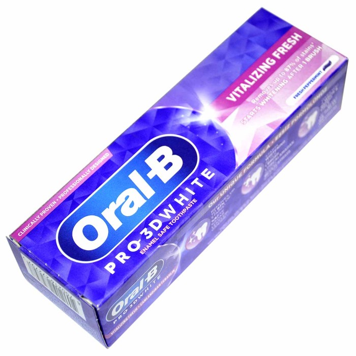 Паста зубная Oral-B  Pro-3D White Бодрящая свежесть 75мл к/у