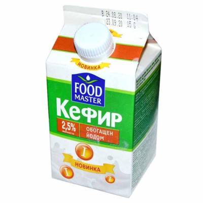 Кефир FoodMaster обогащенный йодированным белком 2,5% 450мл т/п