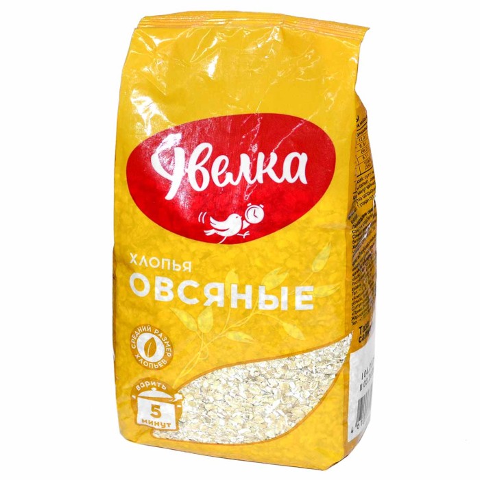 Хлопья овсяные Увелка 400гр м/у