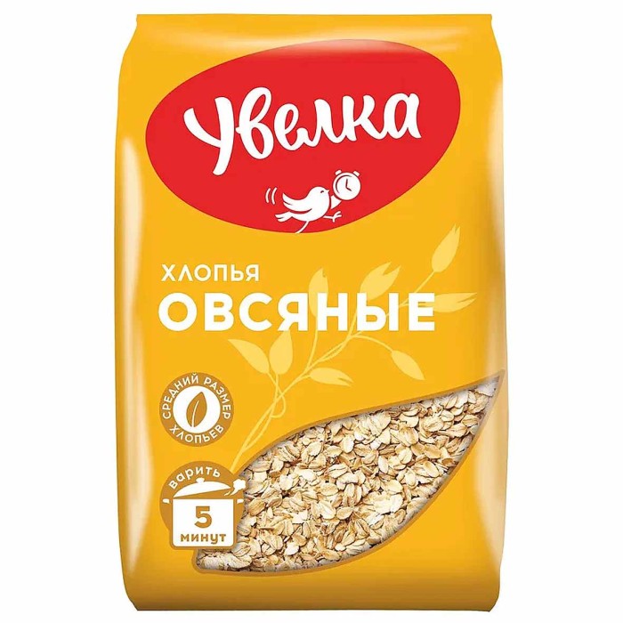 Хлопья овсяные Увелка 400гр м/у