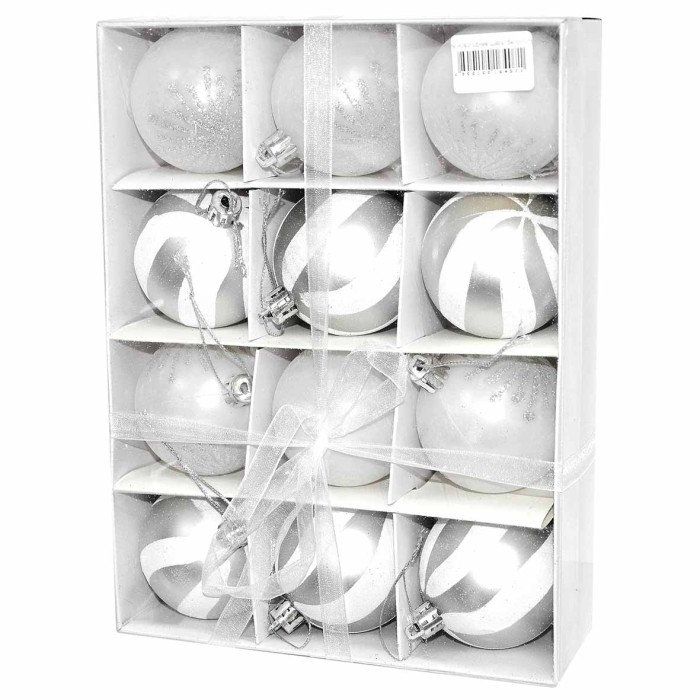 Украшение новогоднее Шары бело-голубые 9шт