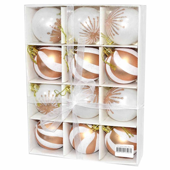 Украшение новогоднее Шары бело-голубые 9шт
