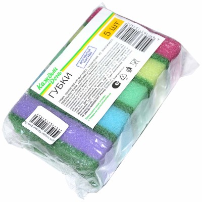 Губка для посуды Каждый день 5шт м/у