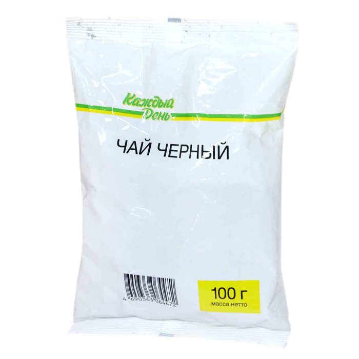 Чай Каждый день черный лист 100гр м/у
