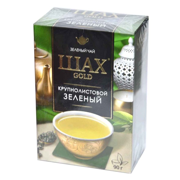 Чай Шах Gold зеленый лист 90гр к/у