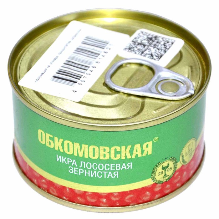 Икра Обкомовская зернистая лососевая нерки 140гр ж/б