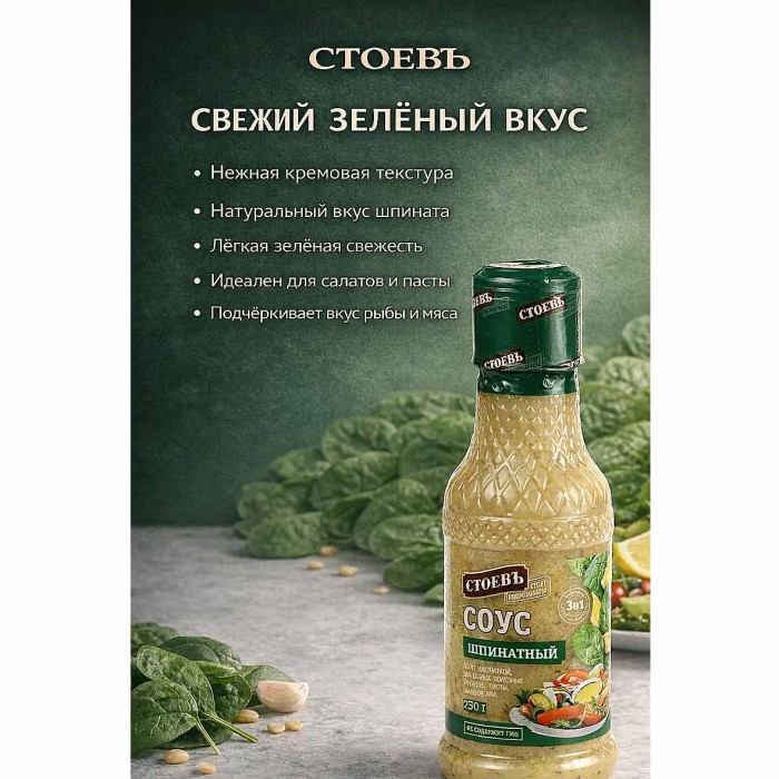 Соус Стоевъ Шпинатный 250гр пэт