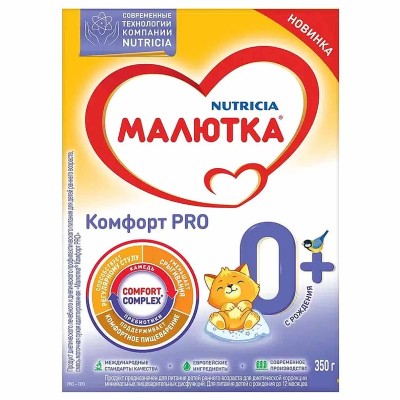 Смесь Малютка Комфорт молочная с 0-12мес 350гр к/у
