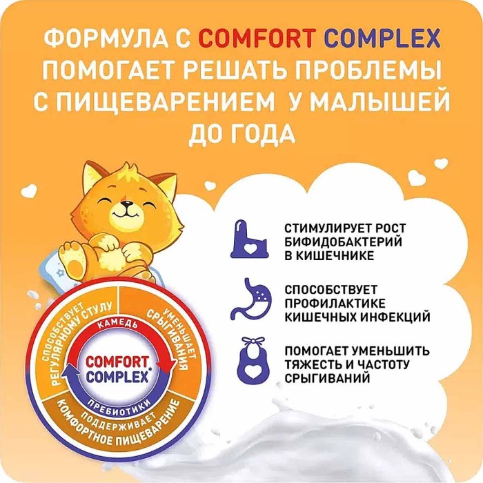 Смесь Малютка Комфорт молочная с 0-12мес 350гр к/у