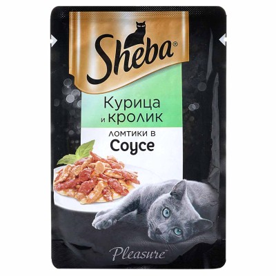 Корм для кошек Sheba Pleasure курица,кролик 85гр пауч