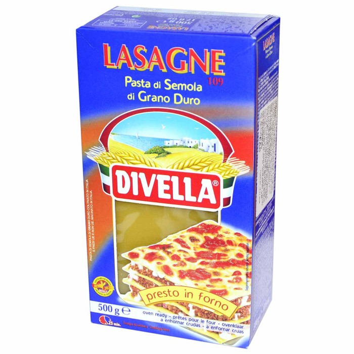 Макароны Divella Лазанья 500гр к/у