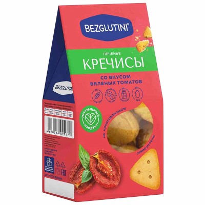 Печенье Bezglutini Кречисы со вкусом вяленых томатов 85гр к/у