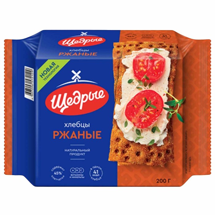 Хлебцы Щедрые ржаные 200гр м/у
