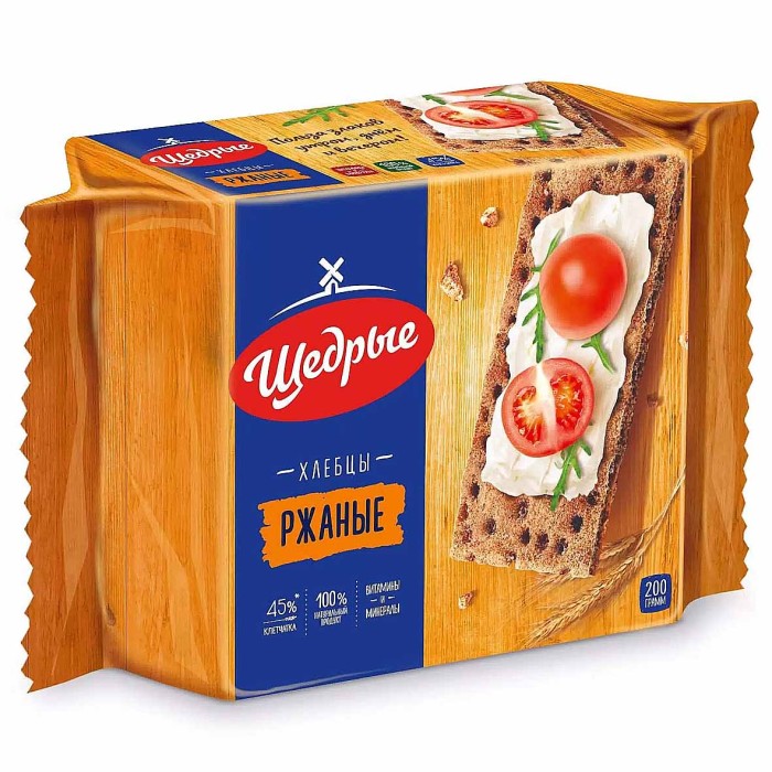 Хлебцы Щедрые ржаные 200гр м/у