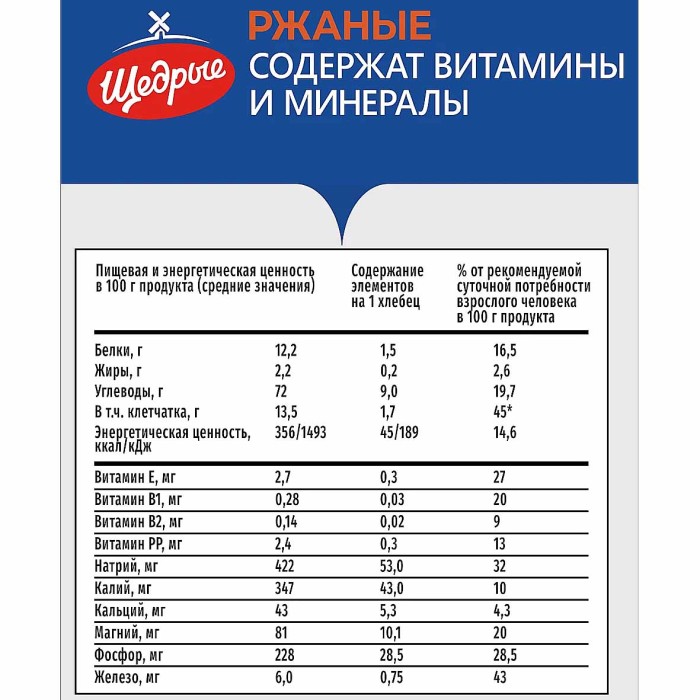 Хлебцы Щедрые ржаные 200гр м/у