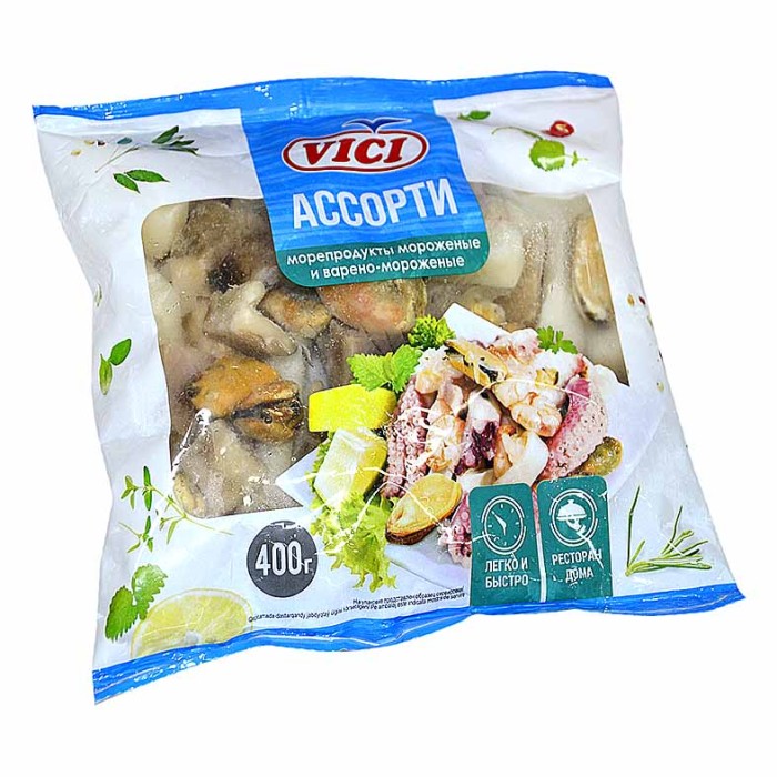 Ассорти из морепродуктов Vici 400гр м/у