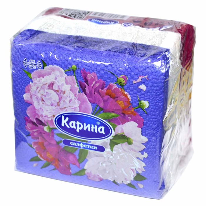 Салфетки бумажные Пион 24*24см 60шт м/у