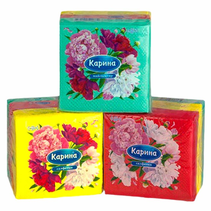 Салфетки бумажные Пион 24*24см 60шт м/у