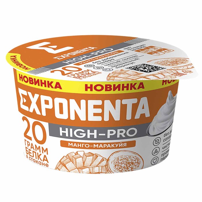 Напиток кисломолочный Exponenta High-Pro Манго-маракуйя 160гр пэт